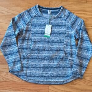 Aventura Women's Striped Blue Fleece Pullover w/ Pockets Size XL NWT